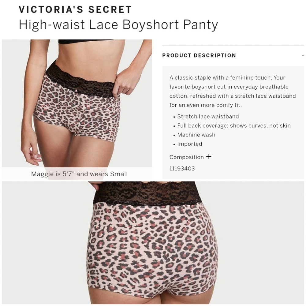 Victoria secret high waist lace waist boyshort